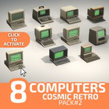 Low Poly Sci-Fi Luggable Computer Pack (8 Models) - Retro 80s Terminals