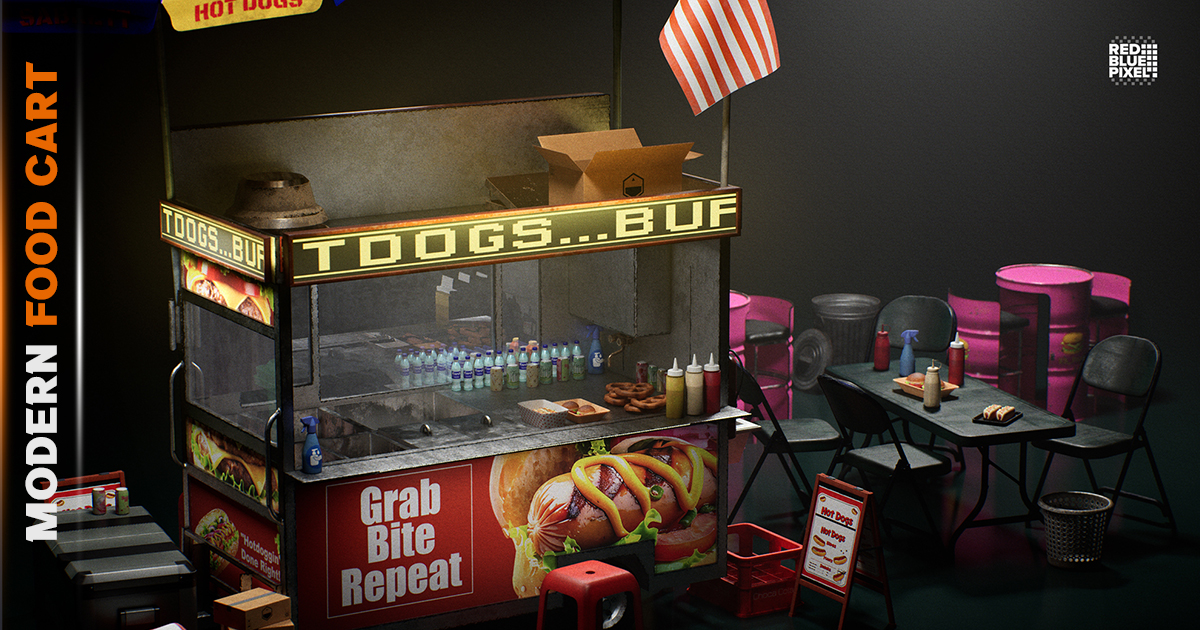 Modern Food Cart | 3D Props | Unity Asset Store