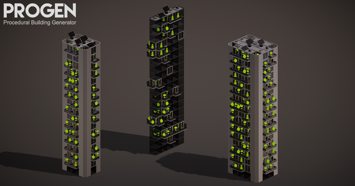 ProGen Procedural Building Generator Modeling Unity Asset Store