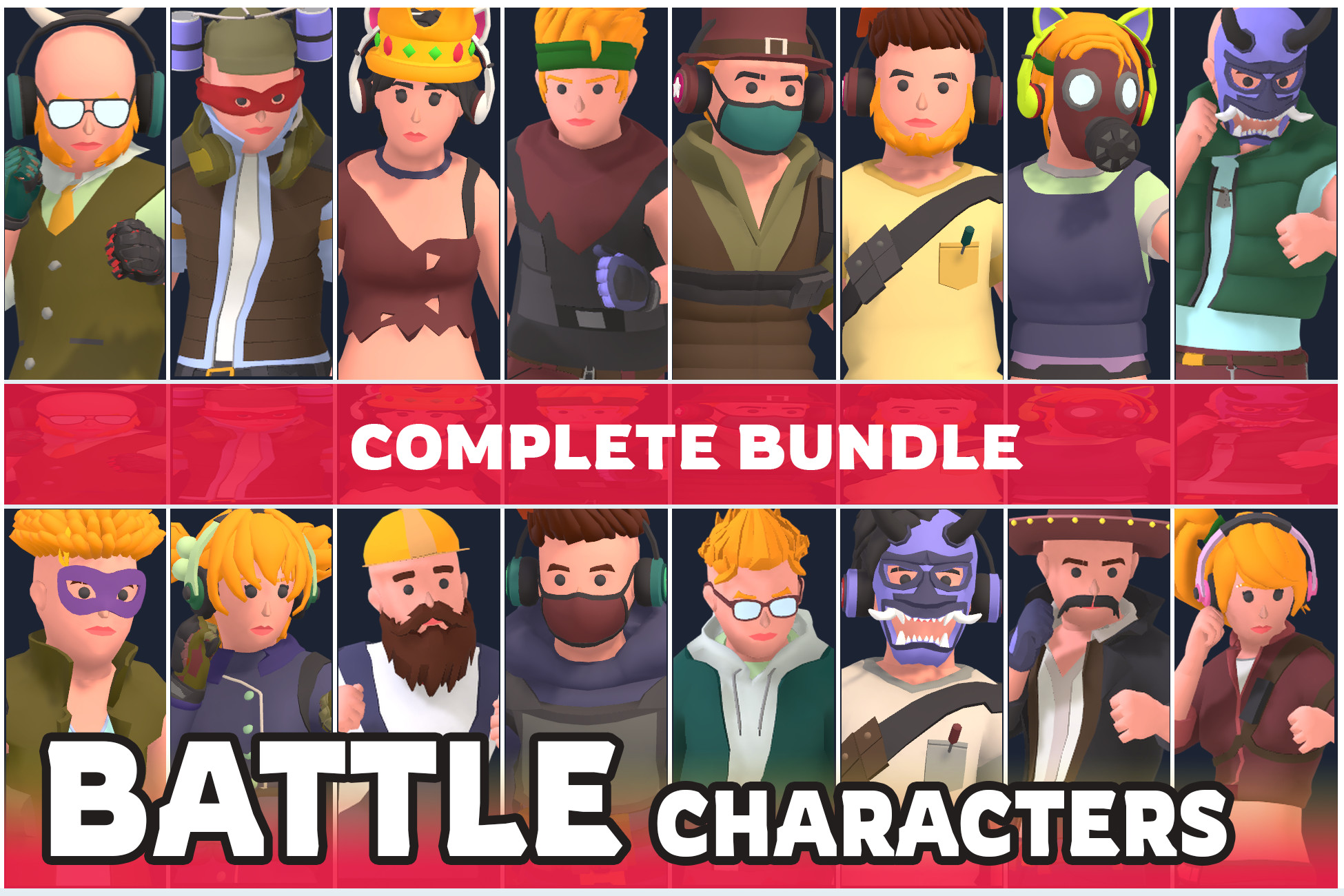 Popular Unity Character Customizable 3D Battle Characters Bundle | 3D Humanoids | Unity Asset Store