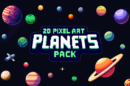 2D Pixel Art Planets Pack
