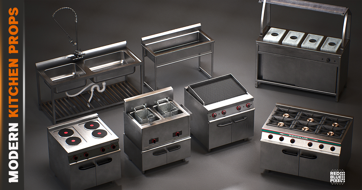 Kitchen Unity Box Modern Kitchen Props | 3D 小道具 | Unity Asset Store