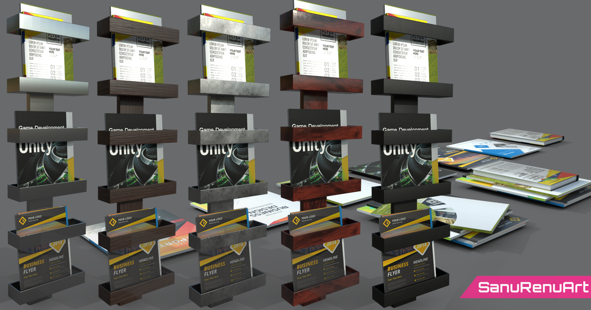 Unity Rack Magazines And Rack | 3D Furniture | Unity Asset Store