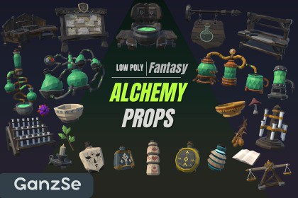 GanzSe Alchemy - Fantasy Low Poly Props