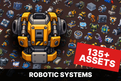 Robotic Systems Industrial Mech Parts Engineering Factory Icons Pack