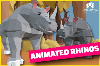 LOW POLY RHINOS - Animated