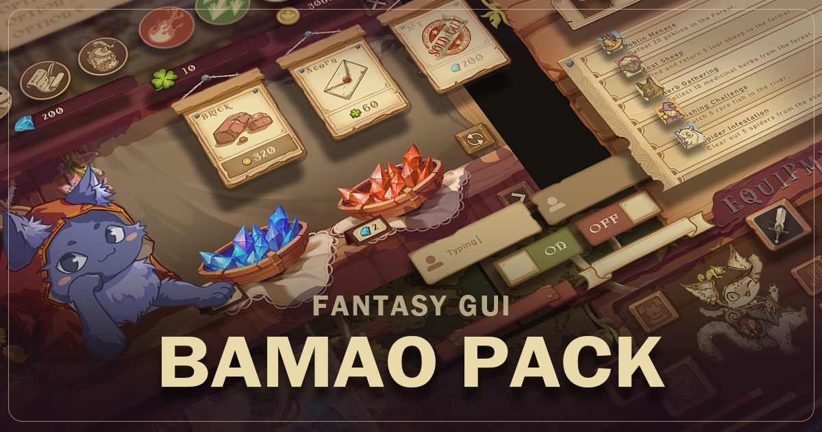 Bamao Pack Fantasy Gui 2d Gui Unity Asset Store
