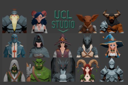 Stylized Low-Poly Fantasy 15 Characters Pack