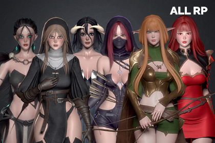 Medieval Fantasy Female Modular Characters Bundle