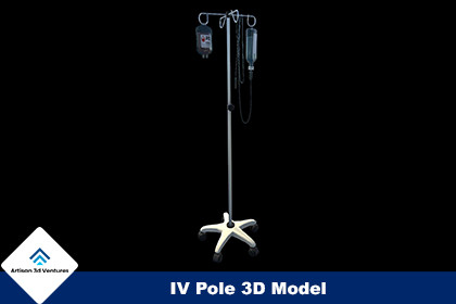 IV Pole 3D Model – Hospital Drip Stand