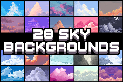 28 Sky Backgrounds Pixel Art