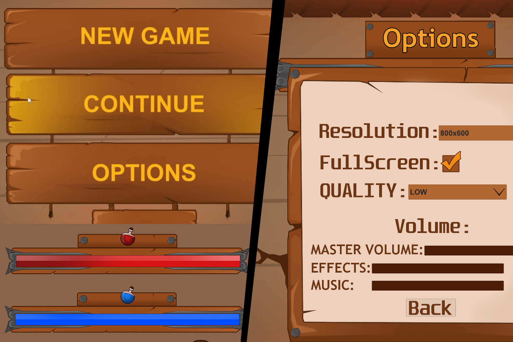 Main menu - Wooden style | GUI Tools | Unity Asset Store