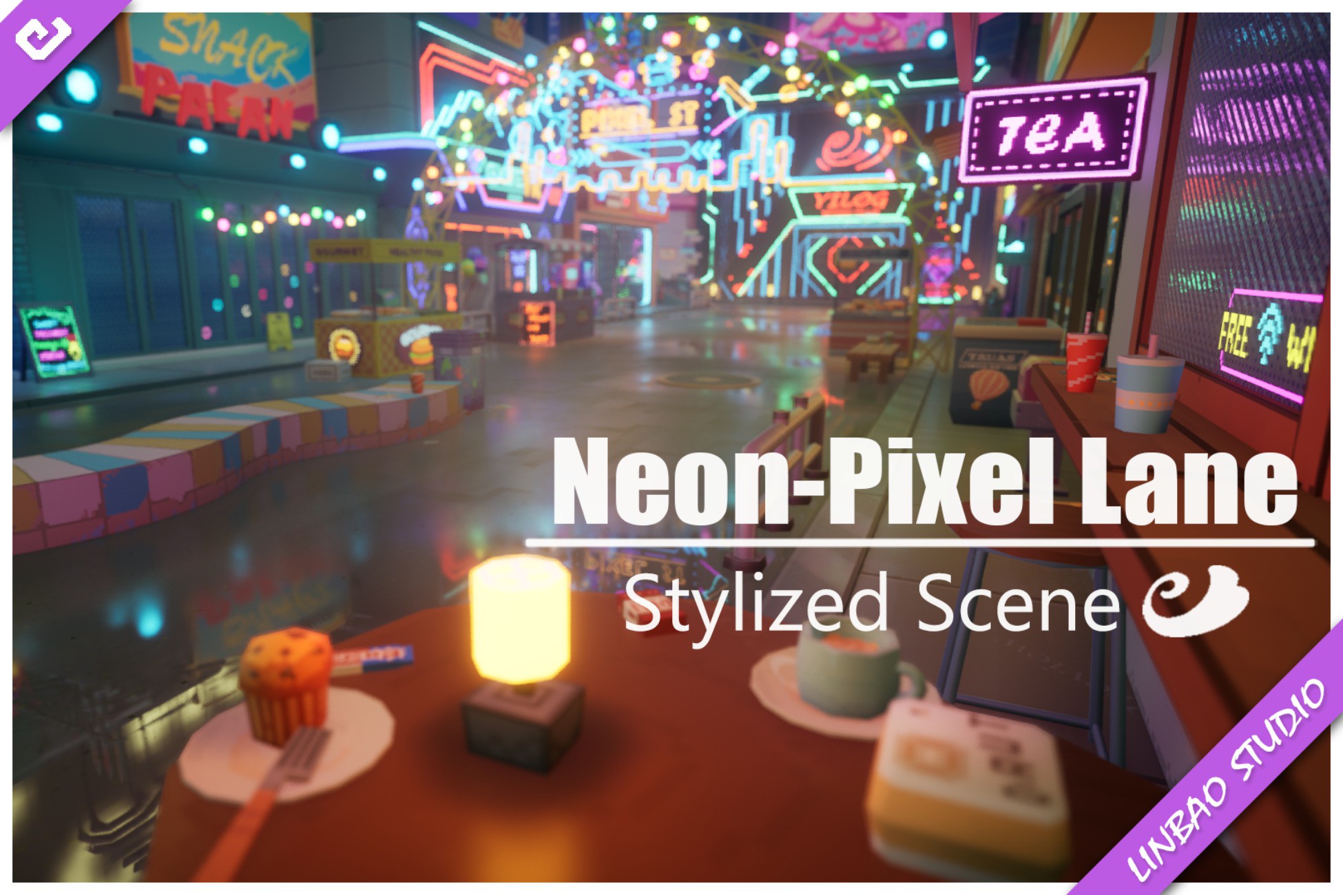 Neon-Pixel Lane | 3D Environments | Unity Asset Store