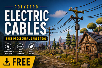 Polyzero Free Procedural Power Line Generator