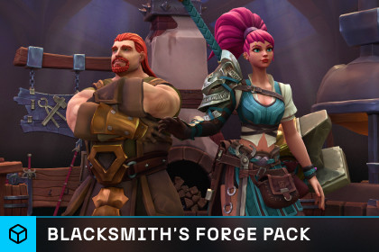 Stylized Blacksmith’s Forge: NPCs & Props Pack