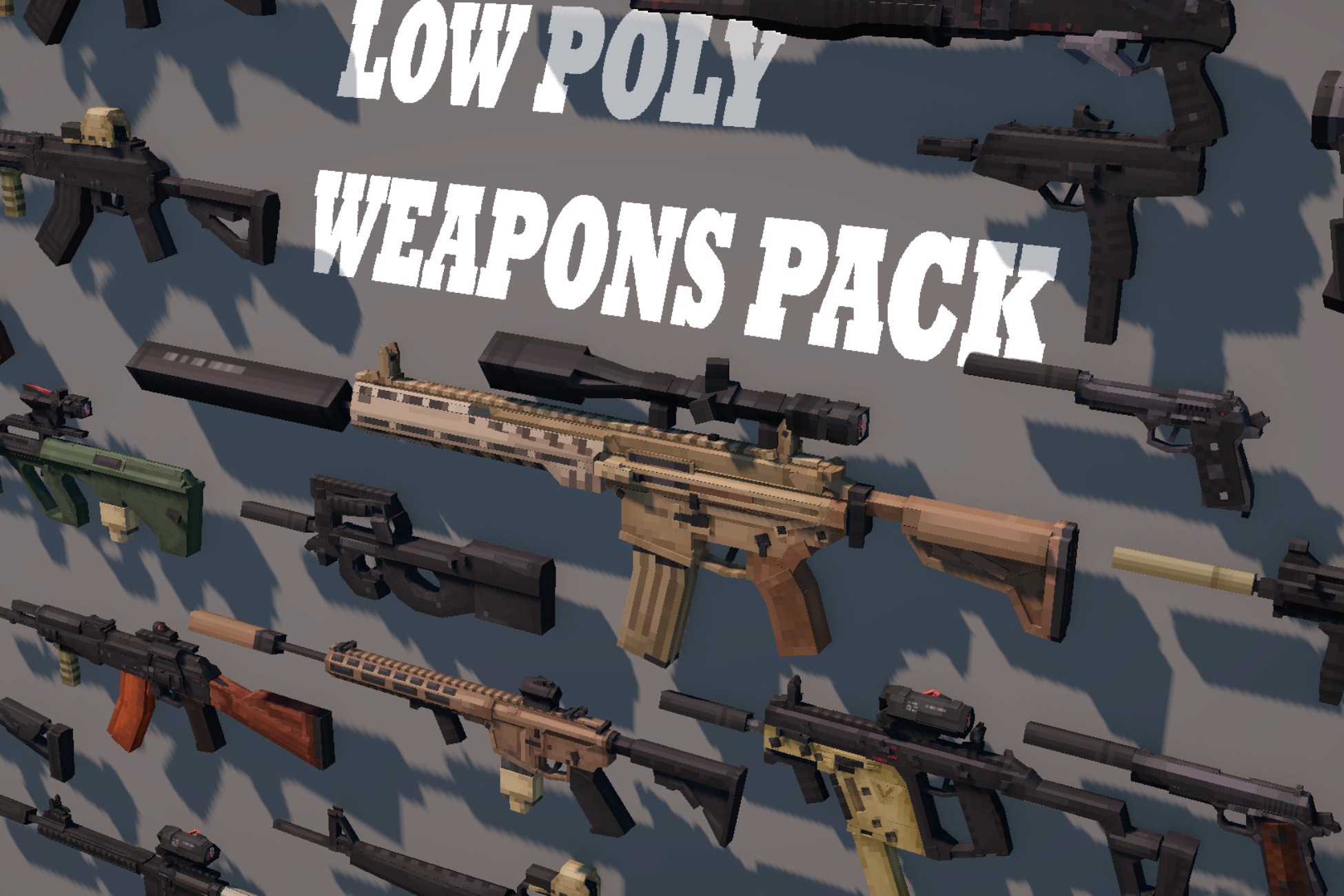 Low Poly Firearms Pack + Customizable Weapon System | 3D 총기 | Unity ...