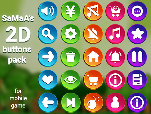 SaMaA's 2D Buttons Pack | 2D Icons | Unity Asset Store