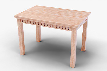 Natural Timber Rectangular Table for Interior Scenes
