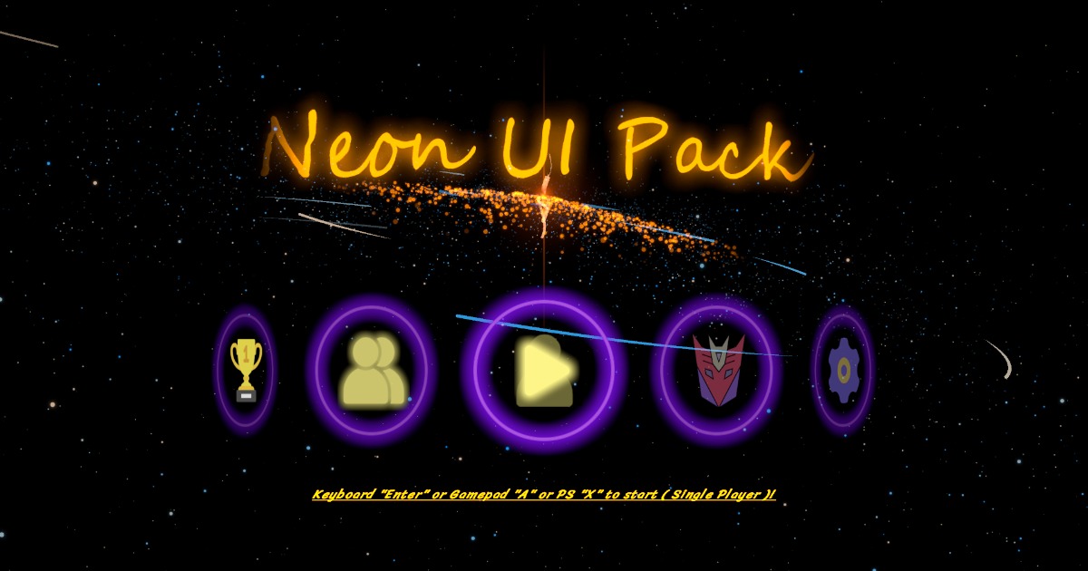 Sci-Fi Neon GUI Pack | 2D GUI | Unity Asset Store