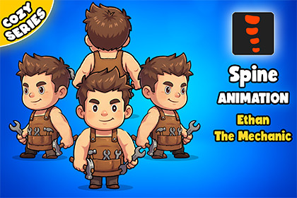 Ethan Tool Maker 2D Animated Spine Character (Cozy Series)