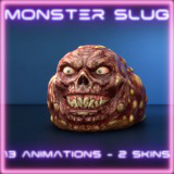 Monster Slug, a slimy creature for horror games. animated character with 2 skins