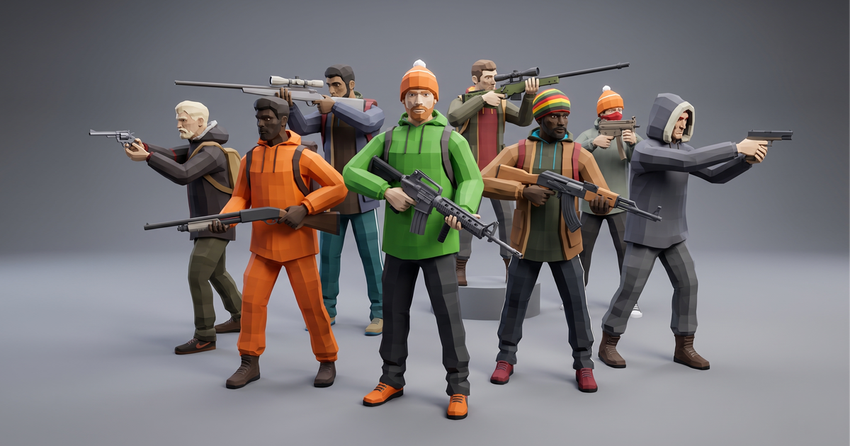 Homeless - Low Poly Characters & Weapons