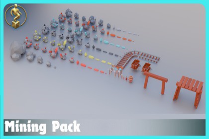 Low Poly Mining Pack – Modular Game Assets