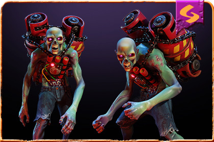 TNT-armed Zombie with a Stopwatch | Stylized