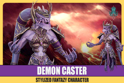 Stylized Modular Demon Caster Creature