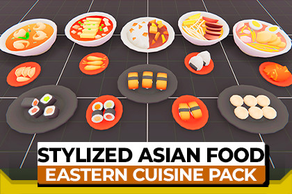 Stylized Asian Food - Lowpoly Culinary Pack