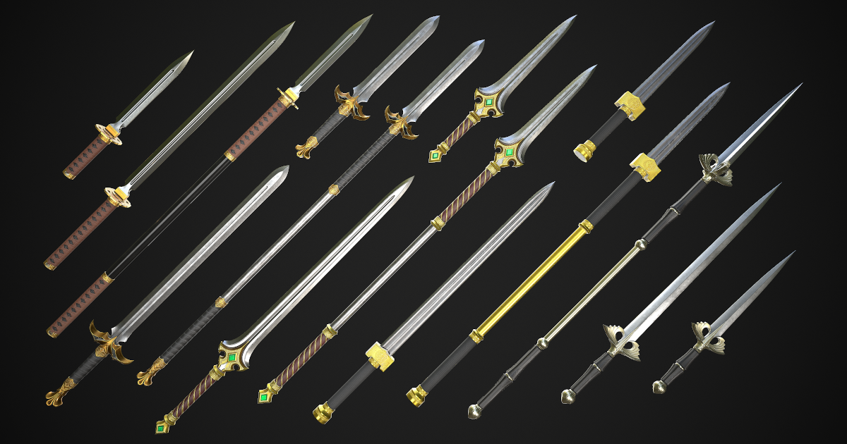 Full Collection of Melee Weapons 3D Weapons Unity Asset Store