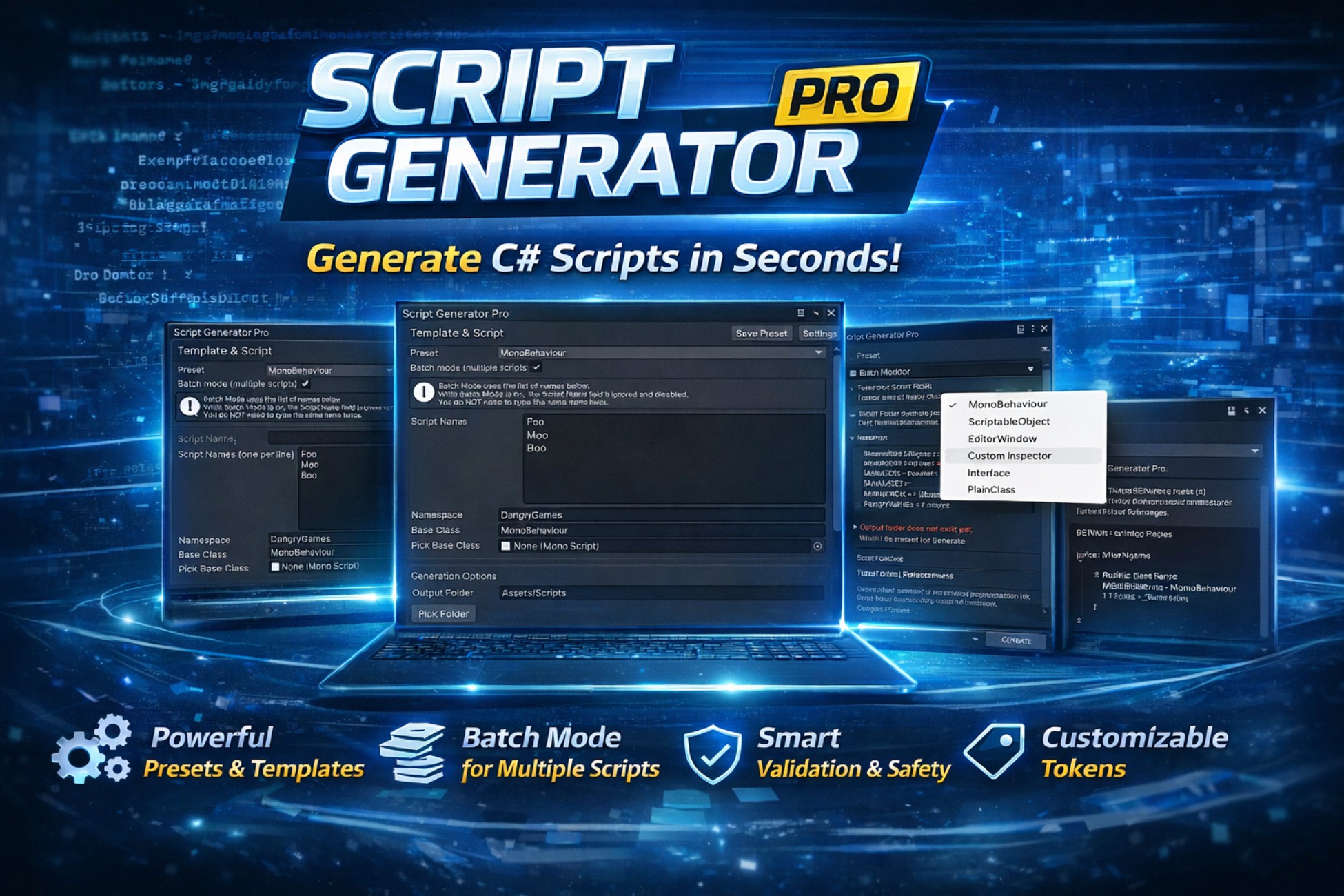 Script Generator Pro | Integration | Unity Asset Store