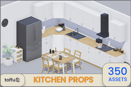 3D Mid Poly Kitchen Props