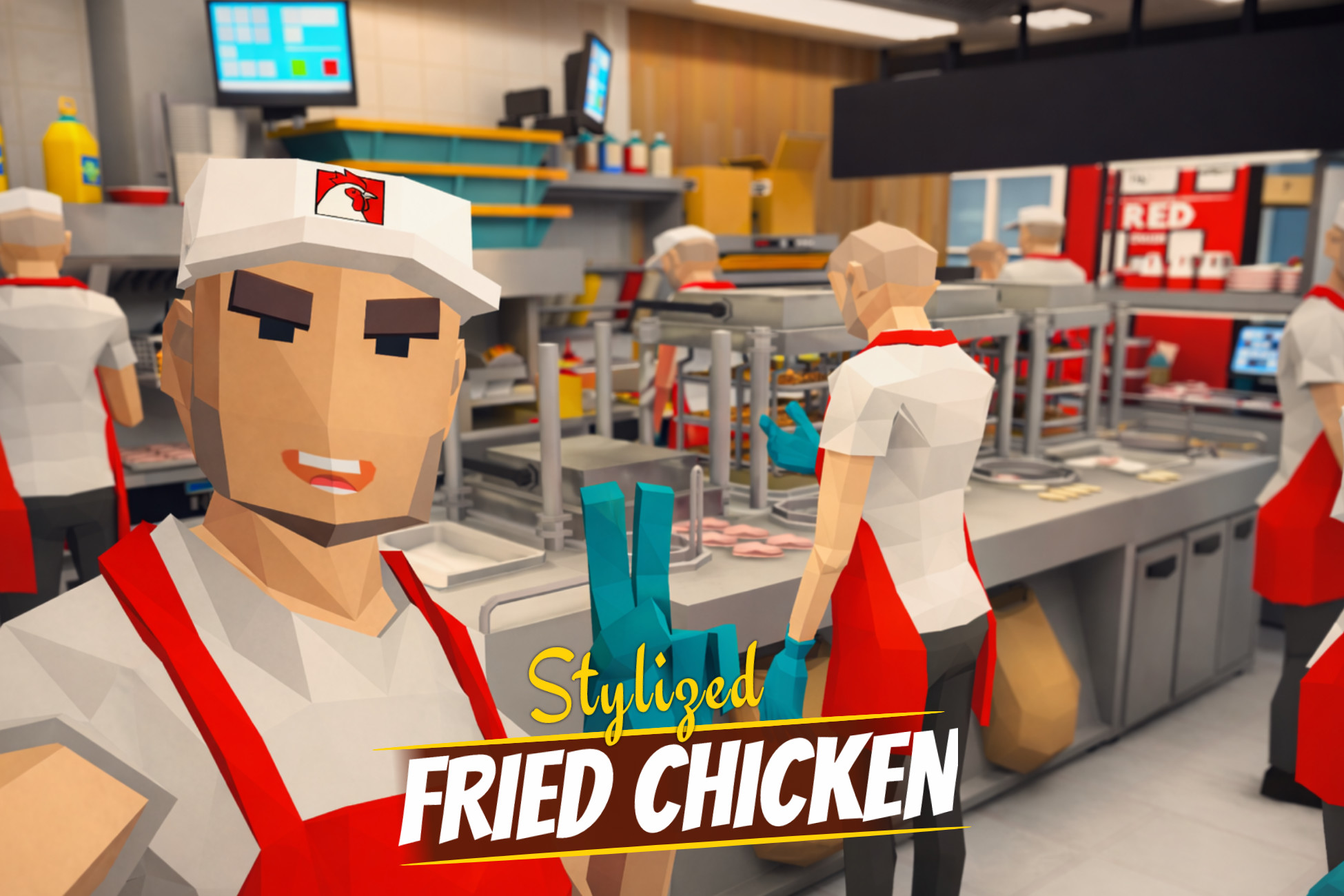 Low Poly Fried Chicken Restaurant | 3D 都市 | Unity Asset Store