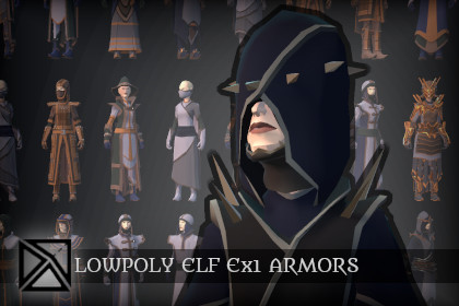 Lowpoly Elves Modular Armors Ex2 - MEDIEVAL FANTASY SERIES