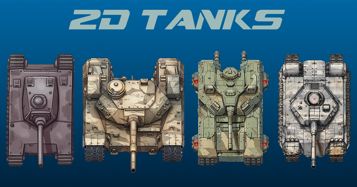 2D Tanks Sprite Pack (100 Sprites!!!) | 2D Icons | Unity Asset Store