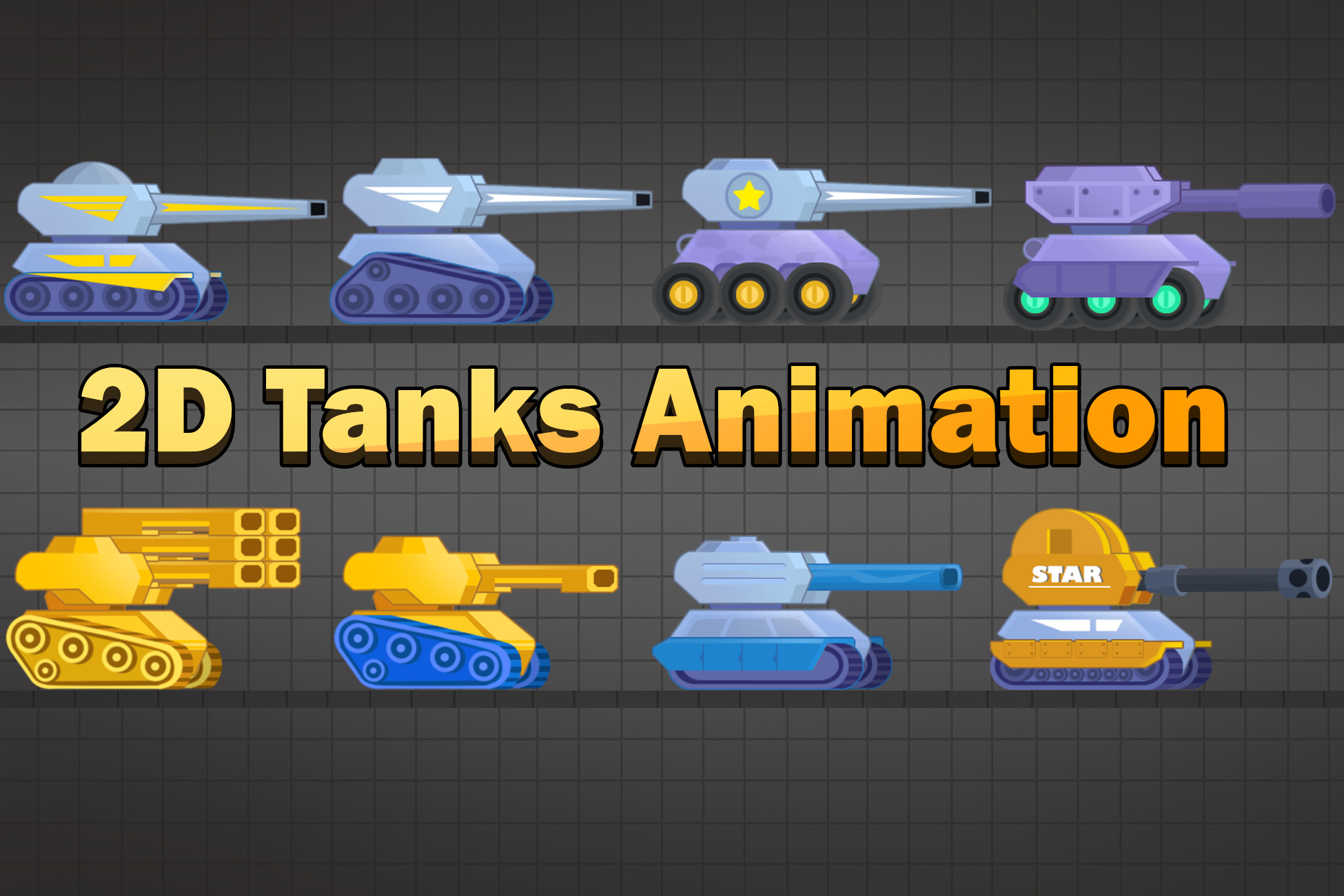 2D Tanks Animation | 2D Characters | Unity Asset Store