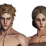 Stylized Man and Girl