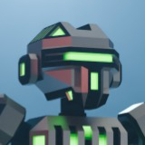 Sci-Fi Robot X-25.3 low-poly stylized