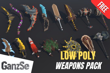 GanzSe FREE Fantasy Low Poly Weapons Pack