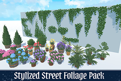 Stylized Street Plants Flowers Ivy Vines Pack