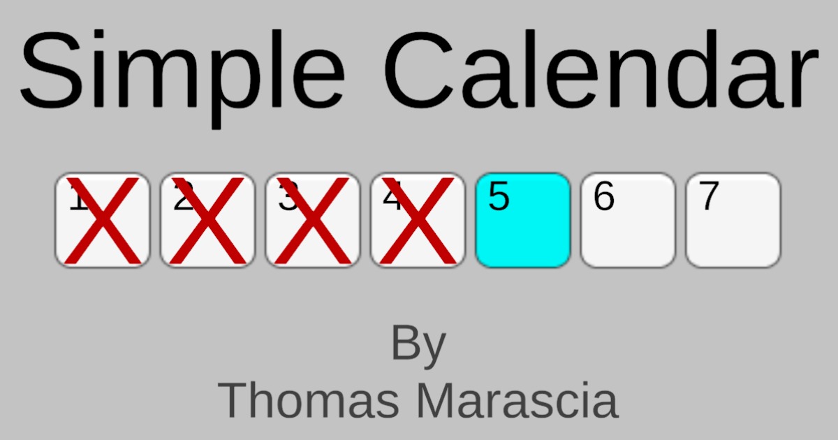 Simple Calendar | 2D GUI | Unity Asset Store