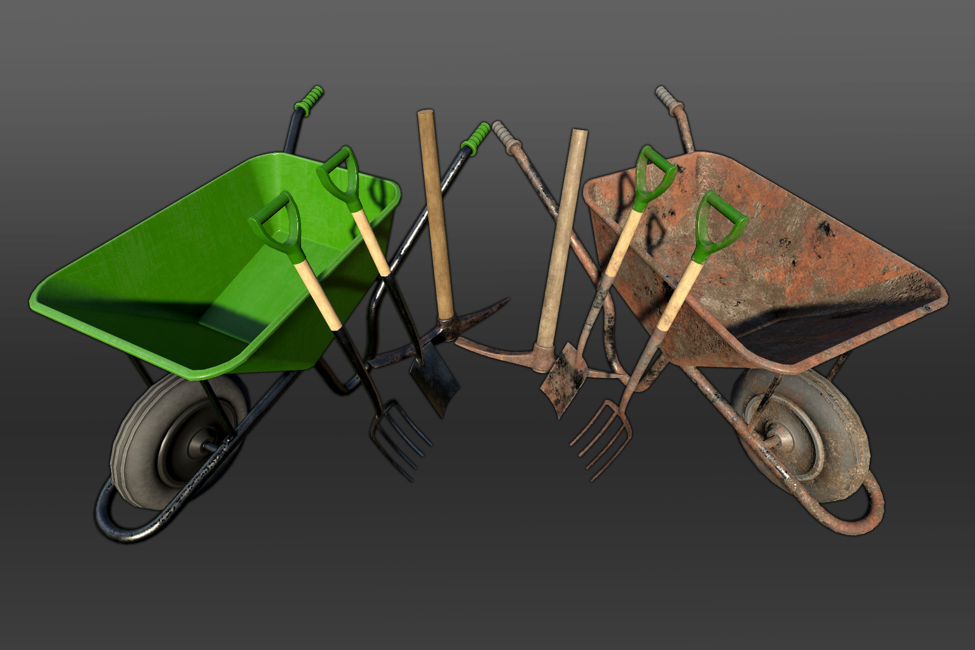 Tools and wheelbarrows | 3D 小道具 | Unity Asset Store