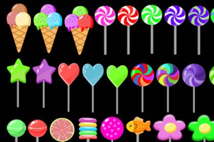 2D VECTOR LOLLIPOP AND CANDY PACK