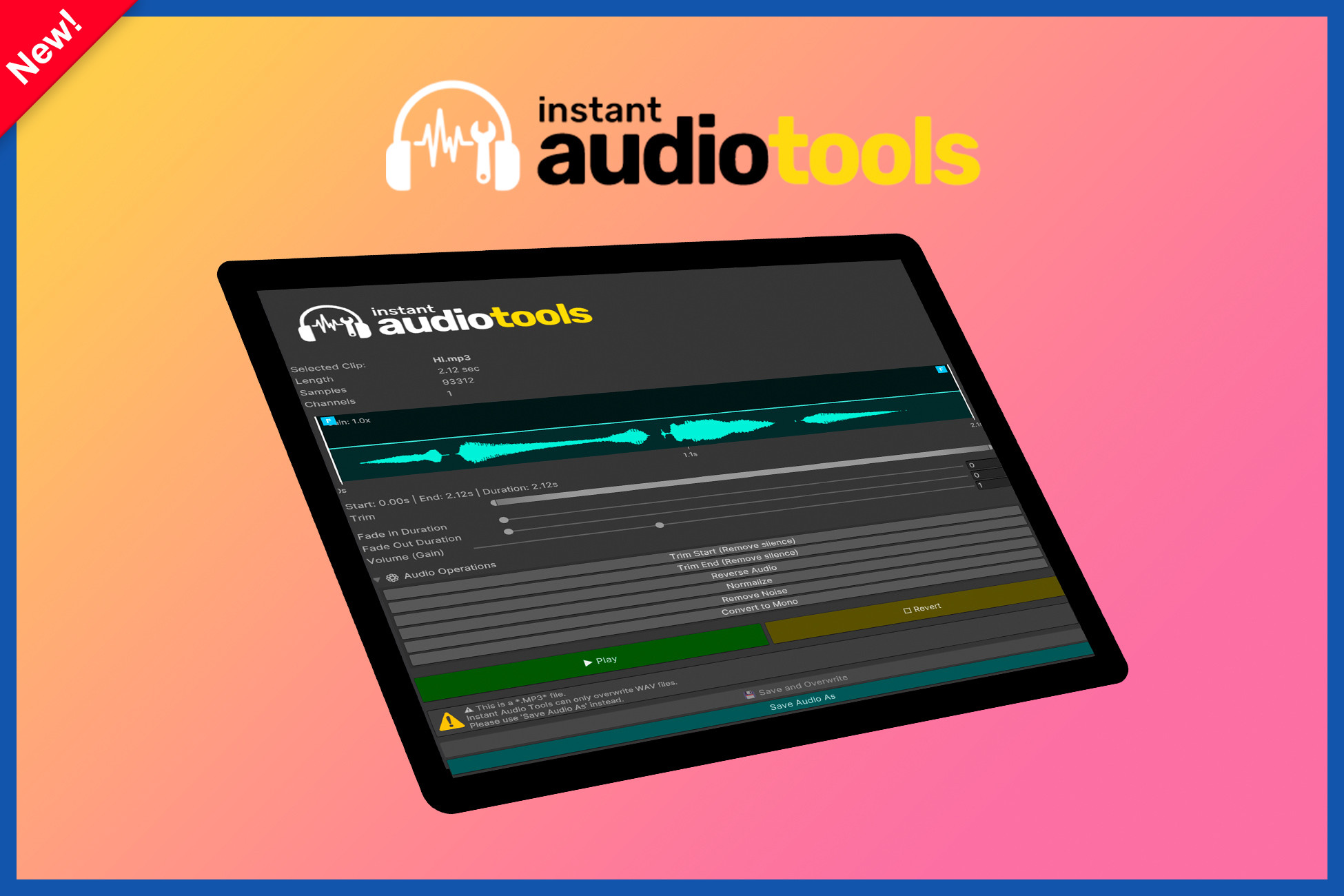 Audio Tools In Instant AudioTools | Audio | Unity Asset Store