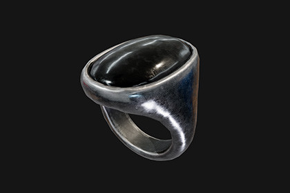 Black Stone Ring – Game-Ready 3D Model
