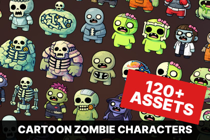 Cartoon Zombie Characters Icons Pack for RPG Strategy Idle and Casual Games