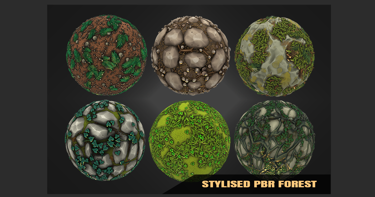 Stylized Forest Ground PBR Materials Vol 2 | 2D Floors | Unity Asset Store