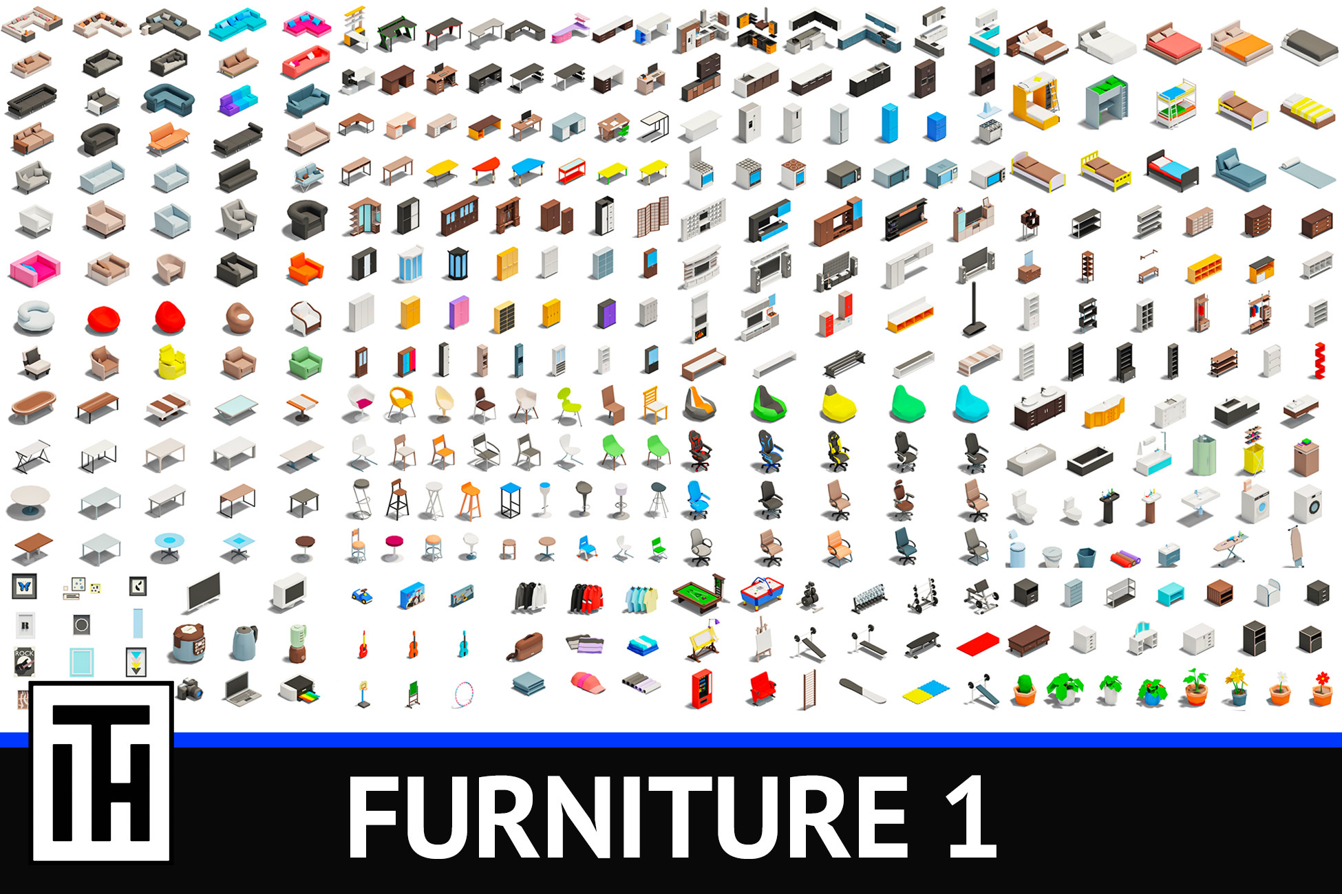 Furniture 01 3D Furniture Unity Asset Store