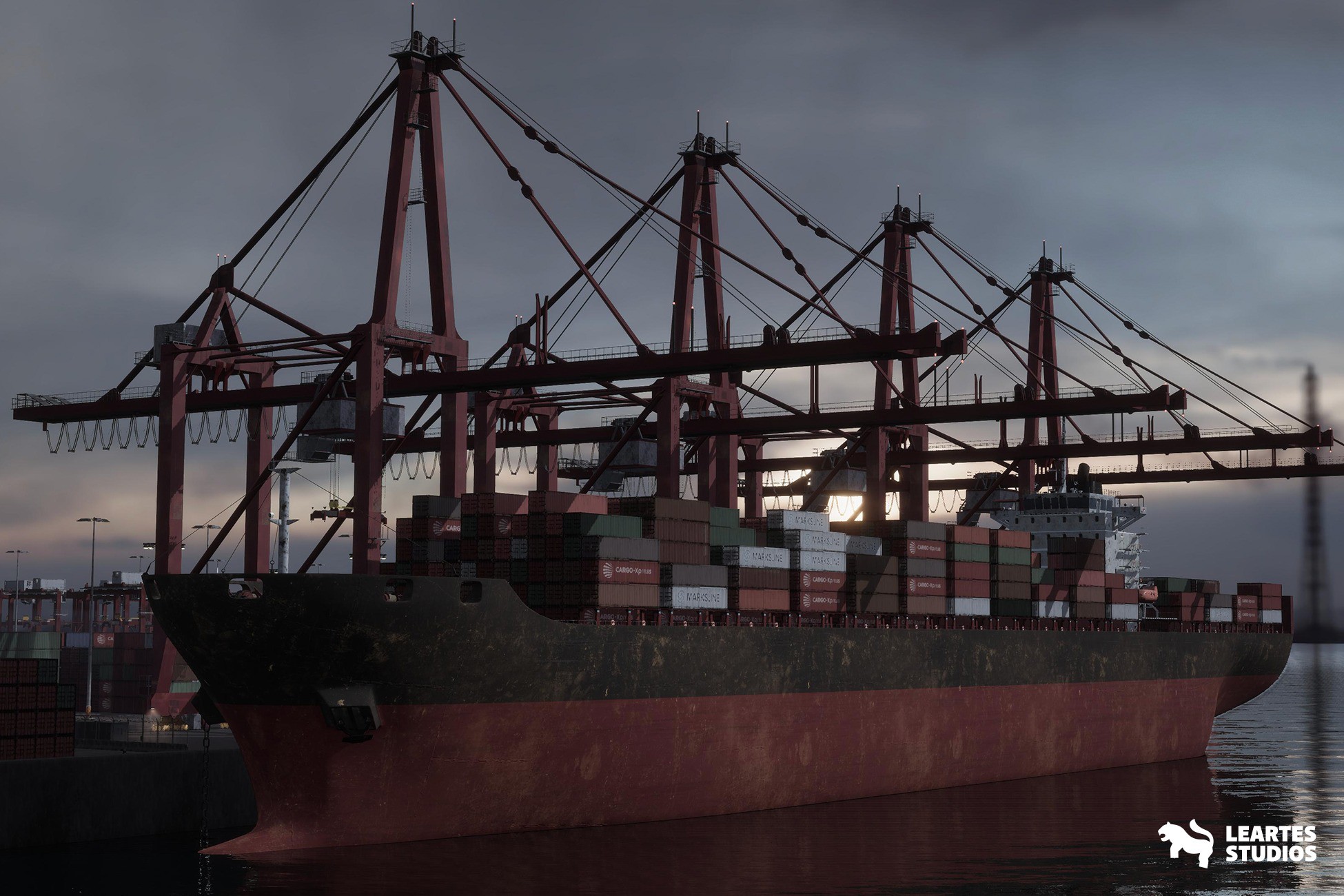 Container Port Environment ( Shipping Port Cargo Ship Harbor Dock Harbour )
